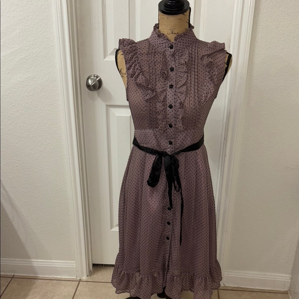 Purple Ruffled Midi Sundress - Picture 6 of 11